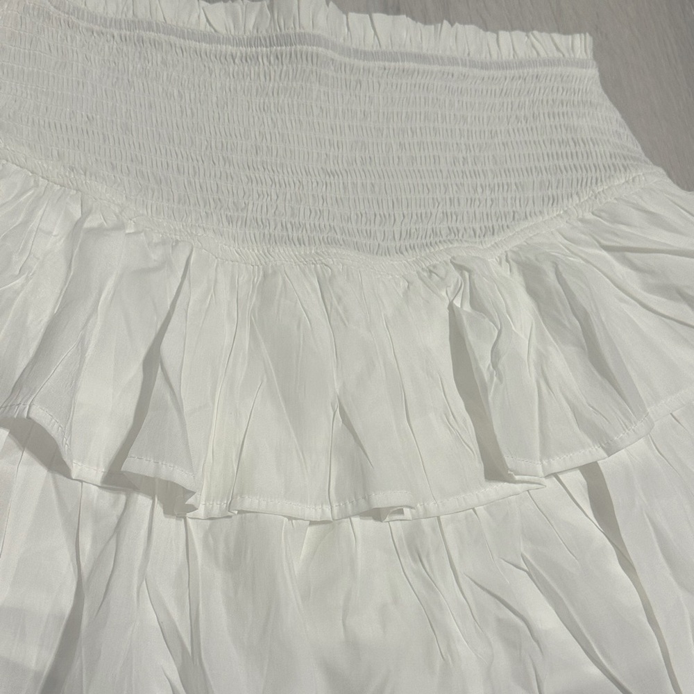 White Ruffle Skort